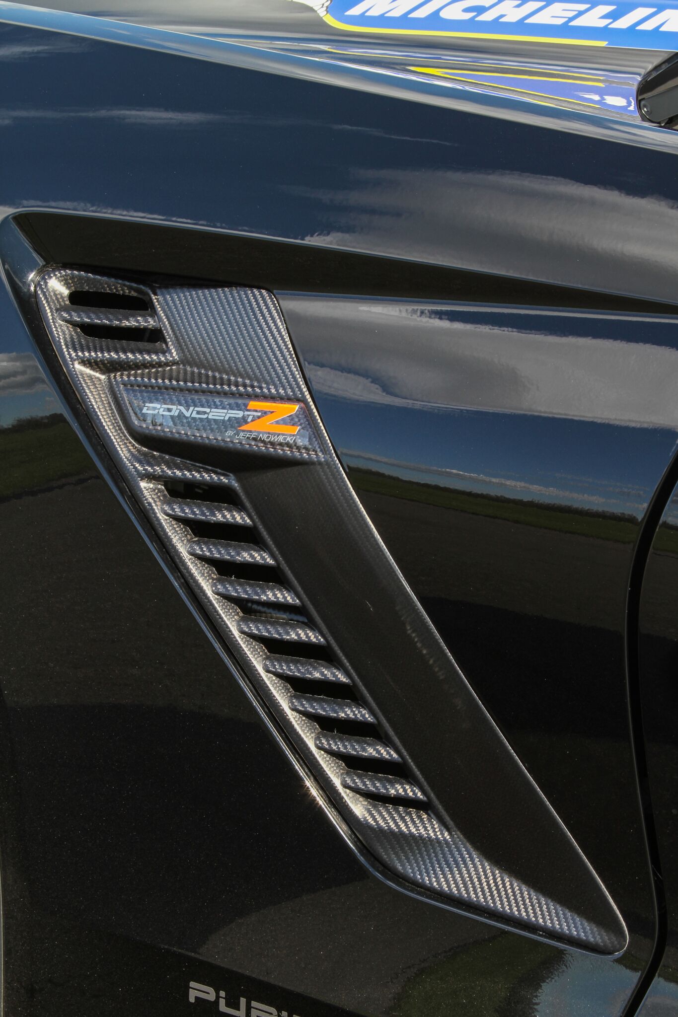 C7 Corvette ConceptZ Supercharged Z06 Nowicki Carbon Fiber Front Fender Inserts, Vents, Gills